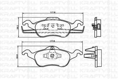 KRAFTVOLL 07010115 On Fren Balatası Focus 1,6 16v / 1,8 16v / 1,8tdcı / 2,016v 98>04