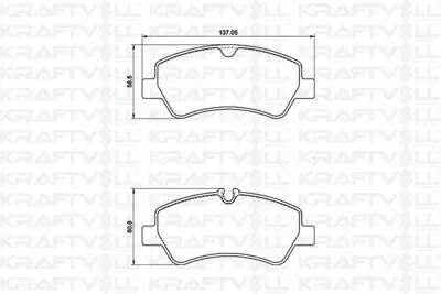 KRAFTVOLL 07010066 Arka Fren Balatası Transıt Custom V362 V347 V348 2,2tdcı 12 /> (Arka Tek Teker) 