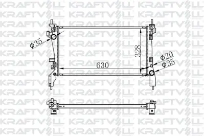 KRAFTVOLL 08040003 Motor Radyatoru (630×318×22) Fıorıno-Bıpper-Nemo 1,3 Multıjet 08> Brazıng