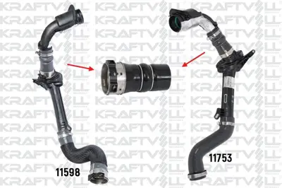 KRAFTVOLL 10030956 Turbo Hortumu Kucuk Plastık Parca Harıc Renault Megane Iıı 1.5 Dcı Renault Fluence 1.5 Dcı 11> 8200687468