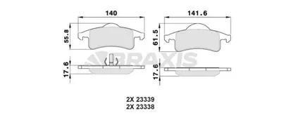 BRAXIS AA0353 Arka Fren Balatası Jeep Grand Cherokee Iı 