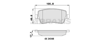 BRAXIS AA0251 Arka Fren Balatası Fıat Croma I Iı 1.8 16v Multıjet. 2.2 16v Multıjet 1.9d Multıjet 05>07 