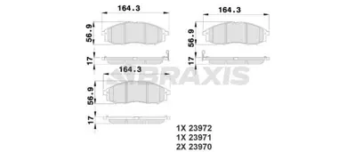BRAXIS AB0213 On Fren Balatası Pıck Up D22 Skystar 02>05 Yd25 Navara 05>08 Patfınder 97>04 