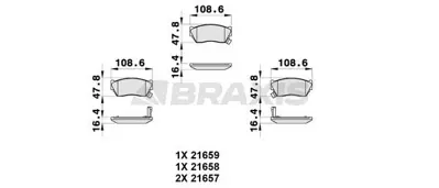 BRAXIS AB0331 On Fren Balatası Nıssan Sunny (N14) 100nx (B13) 90-> 