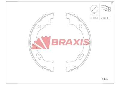 BRAXIS AC0182 Fren Balatası Arka (Park Frenı Pabucu) Ml-Class W163 98>05 