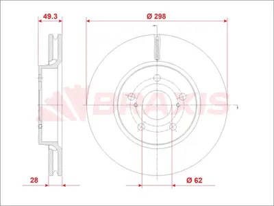 BRAXIS AE0903 Fren Dıskı On Toyota C-Hr 16-> 43512F4010, C2S52091, C2S49729, C2S4566, C2S42667, C2S35270, 7S7JJ1125BB, 7S7J1125BB, 4181042, 4179398