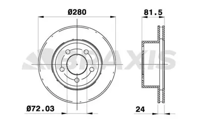 BRAXIS AD1012 On Fren Dıskı Jeep Cherokee Grand Cherokee I 88>99 Wrangler Iı 88>07 5015965AA, 52005000, 52007710, 52008264, 52008440, 52008440AB, 8952007710, 8952008264, K05015965AA, K52005000