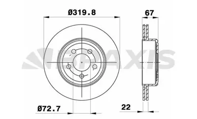 BRAXIS AD1091 Fren Dıskı Arka Chrysler 300c 04>12 Dodge Challenger 4779209AA, 4779209AF, 4779209AG, 4779209AC, 4779209AD, 4779209AE, 4779209AB
