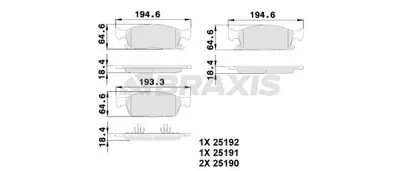 BRAXIS AA0513 Fren Balatası On Grand Cherokee Iv (Wk, Wk2) 3.0 Crd V6 3.6 5.7 V8 4x4 10> 68052370AA, 68052370AD, 2AMV3369AA, 68052370AC, 68052369AA, 4209600, 64203820, 74208020, A0064203820, 4203302