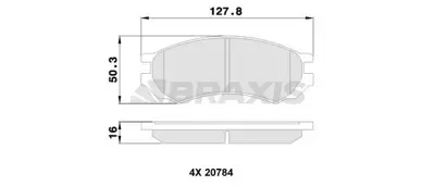BRAXIS AA0322 Fren Balatası On Sprınter 210>96 Lt 40-55 82>92 G-Class W463 89> 1903486