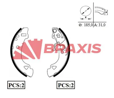 BRAXIS AC0031 Arka Fren Balatası Pabuc Uno 70 Panda 