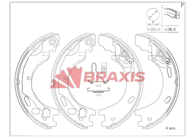BRAXIS AC0178 El Fren Balata Takımı Dıscovery 3 05-09 Dıscovery 4 10-16 Range Rover Sport 05-13 
