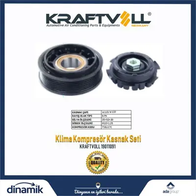 KRAFTVOLL 19011091 Klima Kompresor Kasnak Seti Bmw
