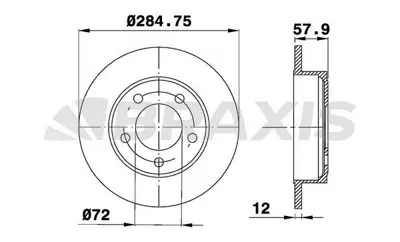 BRAXIS AE0594 Arka Fren Dıskı Jeep Cherokee 01>08 52128411AA, 52128411AB, K52128411AA, K52128411AB, 4351260060, V5018411AA, 4721023, 4721023AF, K5228411AA, 5016434AA