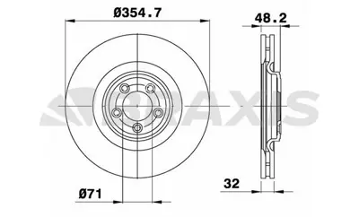 BRAXIS AD1047 Fren Dıskı On Jaguar Xf 08>15 Xj 12> F-Type 12> Xk 06>14 C2C25337, T2R5939, T2R5939XP, C2C025337