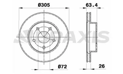 BRAXIS AE0457 On Fren Dıskı Jeep Grand Cherokee Iı 99>05 52098672AB, 52098672, K52098672AB, K52098672, 230696