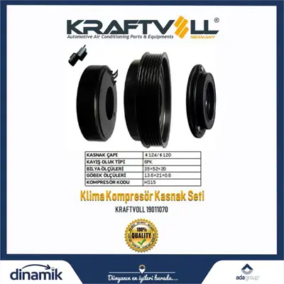 KRAFTVOLL 19011070 Klima Kompresor Kasnak Seti Accent Iıı Era/Elentra 6pk
