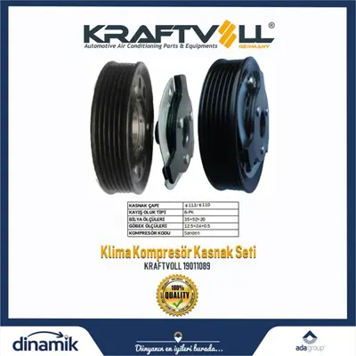 KRAFTVOLL 19011089 Klima Kompresor Kasnak Seti Vw 6pk Sıgıtar