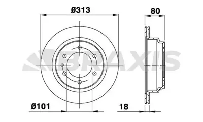 BRAXIS AD0996 Arka Fren Dısk Aynası Havalı Frontera A 2.2ı / 2.4ı / 2.3 Td / 2.5 Tds / 2.8td 8E0615301B, 8E0615301D, 8E0615301P, JZW615301Q, 230468, 8E0615301, 3D0615601E, 4E0615601, 4E0615601E, 4E0615601J