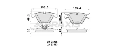BRAXIS AA0063 On Fren Balatası Bmw E90 E91 E92 E93 34112288858, 34112288859, 34112288861, 34112288866, 34112288867, 34112288868, 34112288869, 34116780711, 34116790759, 34116794917