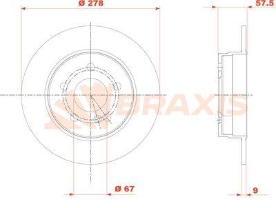 BRAXIS AE0850 Fren Dıskı Arka C-Class W204 07>14 S204 07>14 C204 11> 4231312, 2044230512, A0004231312, A2044230512, 423131207, A000423131207, 423131207S, 2044230512S, 821841, 90007431