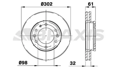 BRAXIS AE0719 On Fren Dıskı Ford Ranger Tke 2.2-3.2 11> – Mazda Bt 50 2.2tdcı 12 /> AB311125AB, AB311125AC, FORAB311125AC, UC2B33251B, 1727183, 1742318, 1763037, AB311125AA, UC2B33251A