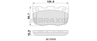BRAXIS AA0165 Fren Balatası On Defender  RTC5574, SFP000140, SFP000260, STC1275, STC2952, SFP000260L, 5022398, 89VX2KO21BA, GBP267, GBP270