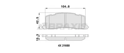 BRAXIS AA0405 On Fren Balatası Toyota Prevıa Tarago 446528210, 446528171, 446528040, 449128221, 449128220, 446628010, 446628011, 446628020, 449228020, 449528020