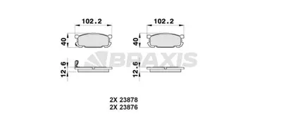 BRAXIS AB0409 Arka Fren Balatası Mx 5 Iı Fıslı 98>05 NCY32648ZA, NCY32648Z, NCY32643ZA, NCY32643Z, N0Y92643ZC, N0Y92643ZB, N0Y92643ZA, N0Y92643Z, N0Y72648ZC, N0Y72648ZB