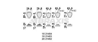BRAXIS AB0418 On Fren Balatası (Tk) Passat A6 / 1.8t / 2.4 / 2.8 / 1.9tdı 4D0615105D, 4D0615106D, 4D0698151, 4D0698151A, 4D0698151AA, 4D0698151AD, 4D0698151C, 4D0698151E, 441615105AA, 441615106AA