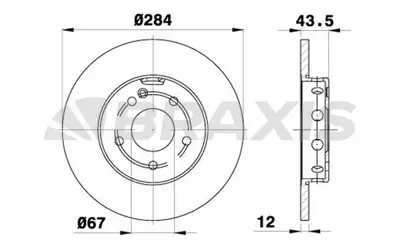 BRAXIS AE0195 Fren Dıskı On (Havalandırmasız) C-Class W202 93>00 A202421021264, 202421021264, A2024210212, 2024210212, 701698151J, 425277, 425332, 425347, 4202120, 4210510