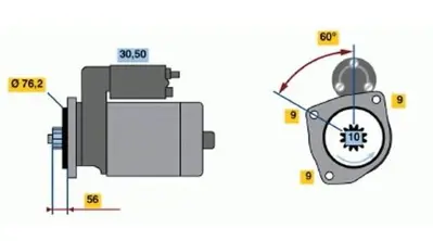 KRAFTVOLL 11010073 Mars Motoru 12v 10 Dıs 2.0kw Transporter T4 2.4 2.5tdı 91>04 (Bosch Type)
