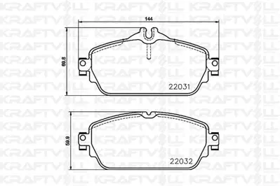 KRAFTVOLL 07010068 Fren Balatası On W205 14> S205 14> C205 15> A205 16> W213 16> S213 16> A238 17>