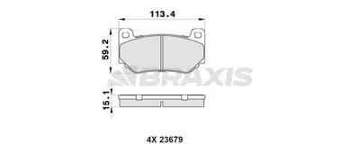 BRAXIS AB0440 On Fren Balatası Mg Tf115 Tf120 2002 2009 GM SFP000310, GM CP760010, GM SFP000170, GM SFP000311, GM GBP90345AF, GM SEM100020, GM GPB90320AF, GM GBP90337AF, GM GBP90337, GM GBP90320AF