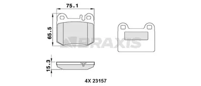 BRAXIS AA0273 Fren Balatası Arka Ml-Class W163 98>05 A1634200720, A163420072037, A1634200920, A163420092027, A1634201120, 1634200720, 163420072037, 1634200920, 163420092027, 1634201120