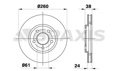BRAXIS AE0519 On Fren Dısk Aynası Chrysler Grand Voyager 2.5td 4423368, 4383968, 4383973, K04383968, K04383973