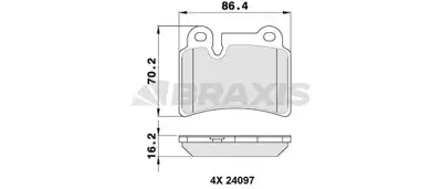 BRAXIS AA0313 Arka Fren Balatası Touareg 7la,7l6,7l7 3,2 V6 / 3,6 V6 Fsı / 4,2 V8 / 2,5tdı R5 3,0tdı V6 10 / 02> 1 7L6698451B, 7L6698451D, 95535293900, 95535293901, 95535293902, 95535293950, 7L0698451, 7L0698451A, 7L0698451B, 7L6698451A