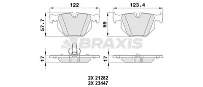 BRAXIS AA0388 Fren Balatası Arka Bmw E65 E66 34216753850, 34216758870, 34216761285, 6761285, 6753850, 6758870, 34216761239, 34216761240, 34216761241, 34216761247