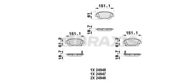 BRAXIS AB0371 On Fren Balatası Avensıs 2.2 D4d 2009 2013 Verso 2.0 D4d 2010> 446505260, 446505301, 446505302, 4465YZZED, 446505300, 2096245, 1619790980, 1610428780, JZW698151AK, 7E0698151C