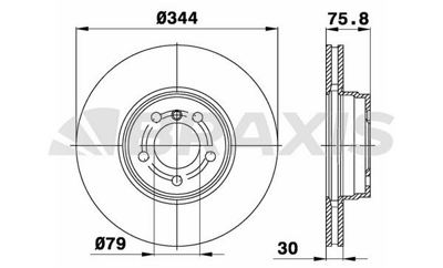 BRAXIS AD0973 Fren Dıskı On Rane Rover 02-09 SDB000200, SDB000201, SDB500181, SDB500182, 3H4Z1027AA, 1H4Z1027AAA, SDB500220