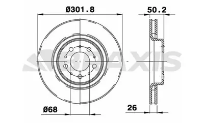BRAXIS AE0400 On Fren Dısk Aynası Havalı Volvo  S70 96> V70 C70 98> 850 91> 272276, 2722767, 31262095, 31262095SK1, 321615301, 175615301, 171615301, 9864210, 839615301, 230770