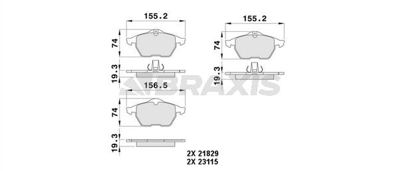 BRAXIS AA0064 On Fren Balatası Vectra B X20xev 9198688, 93191802, 12759808, 1605036, 1605654, 1605912, 1605966, 1777790, 90512037, 90544439
