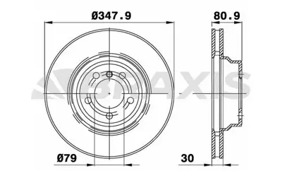 BRAXIS AD1036 Fren Dıskı On Bmw E60 E61 E63 E64 E65 E66 E67 34116750267, 34116864057, 6750267, 6864057, 34116750265, D1484, 230853, 71849436, D1485, 71851617