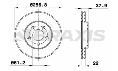 BRAXIS AE0654 On Fren Dıskı Chrysler Neon (Pl) 94>00 Neon Iı 01>06 5273038AA