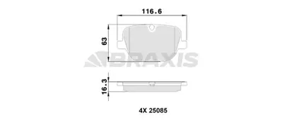 BRAXIS AA0510 Fren Balatası Arka Range Rover 10-12 4.4 V8d Range Rover Sport 10-13 5.0 V8 Petrol LR025739, LR015577, LR134882, AH422C562BB, AH422C562BA, LR036574, LR025739SK1