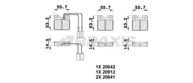 BRAXIS AB0533 Arka Fren Balatası Alfa 75 1.8ıe 3.0ı V6 60760092, 60760094, 60777152, 60778265