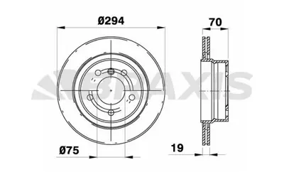 BRAXIS AD1055 Arka Fren Dısk Aynası Bmw Z4 2.5sı 3.0sı 34216754137, 34216794303, 34216766219, 342167624219, 6754137, 6794303, 6766219, 3421676621, 3421679430, 34216864056