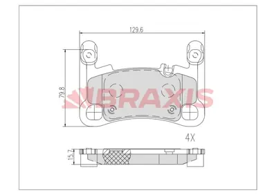 BRAXIS AB0623 Fren Balatası Porsche Cayenne Coupe 4.0turbo Dcua