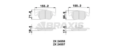 BRAXIS AA0508 On Fren Balatası 2008 Iı-208 Iı-P3008 P5008 C4 Iı Ds4 Ds5 C4 Pıcasso 2,0hdı 16v 138ps 10 / 06 Ep6cdt 425362, 425397, 425477, 93181987, 1606280, 1606164, 1617273380, E172338, 1647862680, 1675901280
