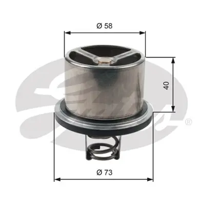 GATES TH07882 Termostat (82°) Volvo Fh12 Fh16 Fl6 Fl7 Fl10 Fm12 Fs7 F12 F16 Daf Xf 105 Xf 95 Cf 75 Cf 85 75 Renaul 